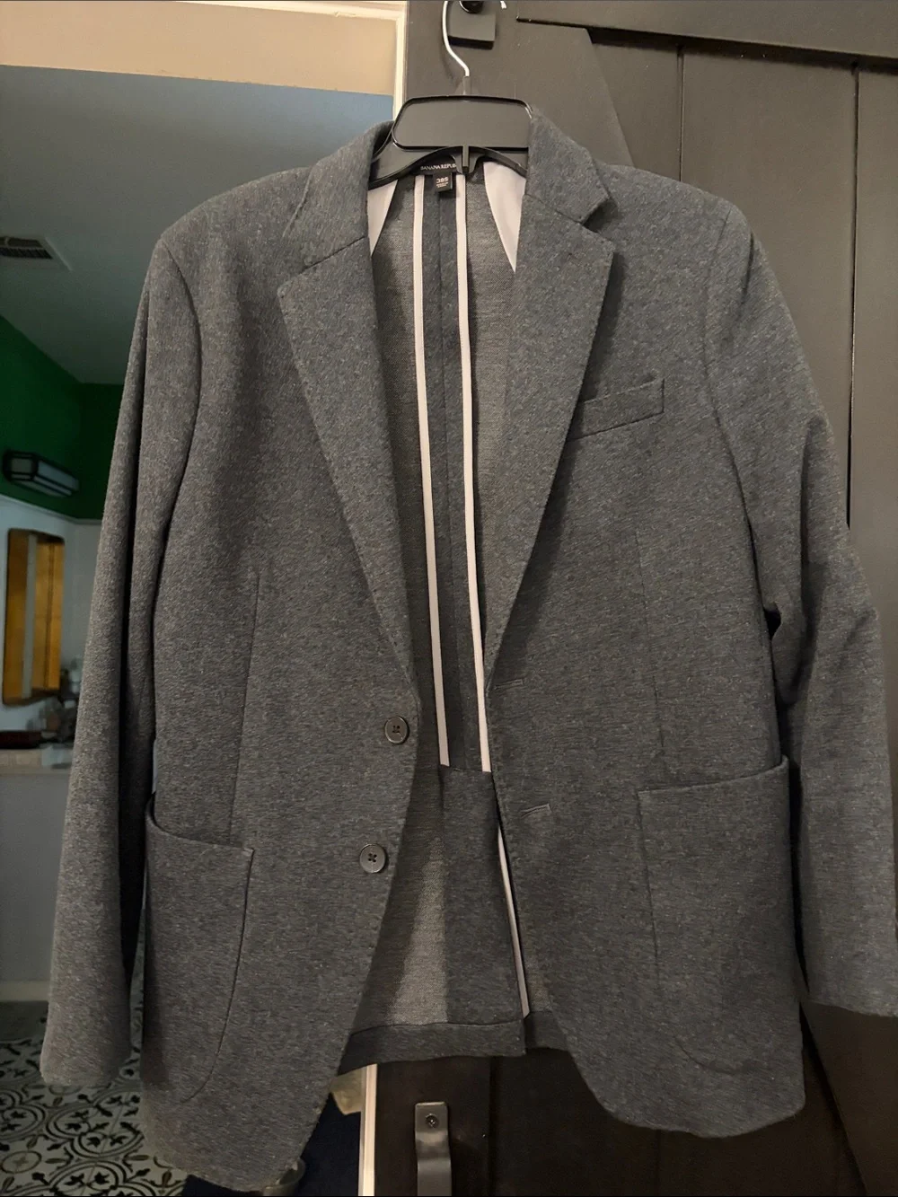 Men's Gray Knit Blazer - Classic Casual Tailored Jacket Slimfit